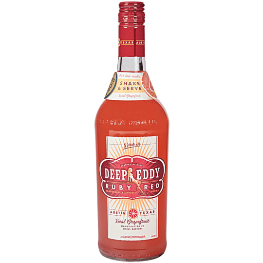 Deep Eddy Ruby Red Vodka - 750mL - Deep Eddy Ruby Red Vodka starts with our award-winning Original Vodka and is infused with real Ruby Red Grapefruit juice and lightly sweetened with real cane sugar for a deliciously tart, refreshing taste, perfect for day-drinking with family and friends.