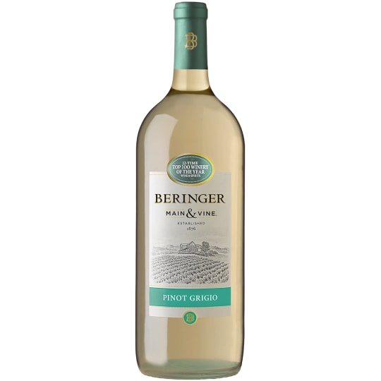 Beringer Main & Vine Pinot Grigio - 1.5L - Beringer's Pinot Grigio has a refreshing bite of juicy white peach and citrus, finishing with a flinty minerality. It pairs well with the hot days and warm nights of summer.