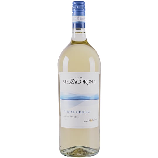 Mezzacorona Pinot Grigio - 1.5L Messacorona - A delightful Pinot Grigio to be enjoyed for its aromatic crisp green apple, mineral and honeysuckle notes. With its elegant fresh savor, our Pinot Grigio is the perfect complement to appetizers, soups, pasta, white meats and fish.