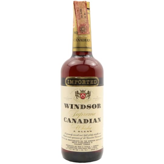 Windsor Supreme Canadian Whiskey - 750mL - A light, delicately flavored whisky, Windsor Canadian is Canada's smoothest. Windsor is made from cereal grains grown near Calgary, Alberta, combined with the pure, clear glacial stream water of Western Canada and aged in the dry, mile-high Canadian Rocky Mountains.