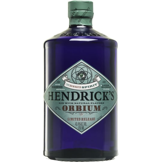 Hendrick's Orbium Gin - 750mL - Hendrick's Gin reimagined with additional extracts of Quinine, Wormwood and Lotus Blossom. Deeply and dazzlingly complex, Orbium combines surprising sweetness with a distinct lingering finish that spirals from zesty to floral, moving onto an altogether unexpected alluringly bitter climax.