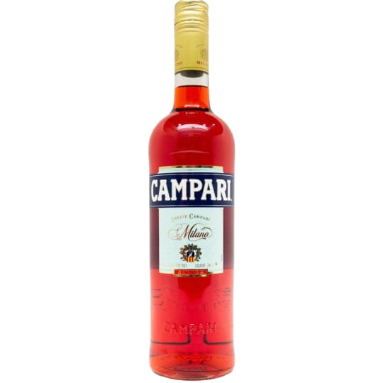 Campari Dessert Wine Vermouth - 750mL - The shockingly red liqueur is infused with 68 different bitter herbs and aromatic plants, a secret recipe of natural ingredients that dates back to 1860 and has become an Italian tradition.