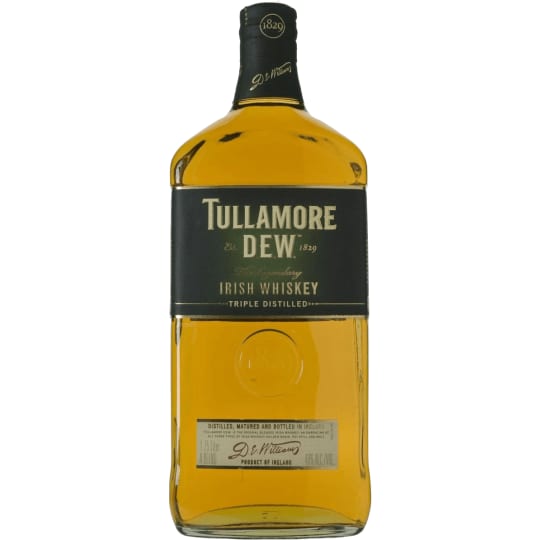 Tullamore Dew Irish Whiskey - 1.75L - Tullamore Dew as a mild blended whiskey, has spicy lemony and malty notes with charred wood undertones giving it a soft, buttery, rounded flavour that lingers in the mouth, perhaps the reason it is so widely acclaimed by whiskey connoisseurs.