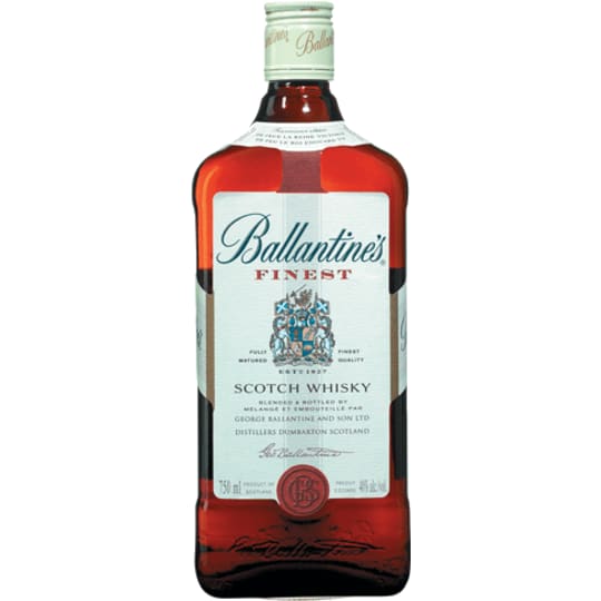 Ballantine's Finest Scotch Whiskey - 1.75L - Blended from more than 50 single malts (with particular emphasis on Miltonduff and Glenburgie) as well as 4 single grain whiskies. Ballantine's Finest is a smooth, satisfyingly modern blend, now picking up serious momentum in overseas markets under owners Chivas Brothers.