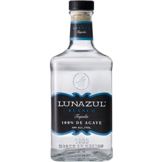 Lunazul Tequila Blanco - 1.75L - This crystal clear colored spirit has a pronounced agave nose with alcohol overtones. The initial taste has hints of cinnamon & cloves with a hot, spicy aftertaste. The body is light, with an almost airy characteristic lending it to being a wonderful mixer in tequila cocktails.
