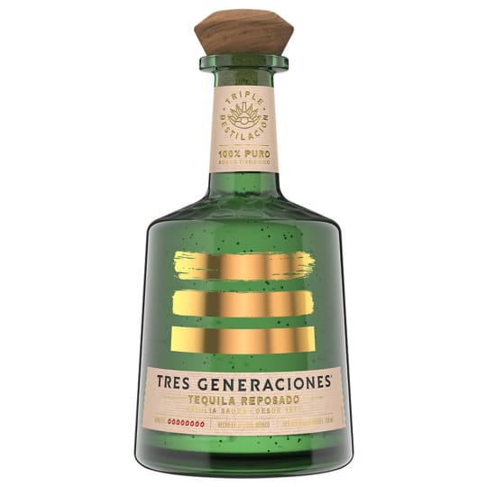 Tres Generaciones Tequila Reposado - 750mL - Tres Generaciones is a celebration of the heart of tequila. Our bright gold tequila Reposado is made from 100% Blue Agave. Triple-distilled, then rested in American oak barrels for at least four months to give a smooth, sweet and spicy finish.