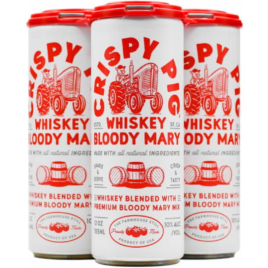 Crispy Pig Whiskey Bloody Mary - 4 cans / 12oz - 