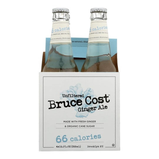 Bruce Cost Fresh Ginger Ale Sodas - 4 bottles / 12oz - 