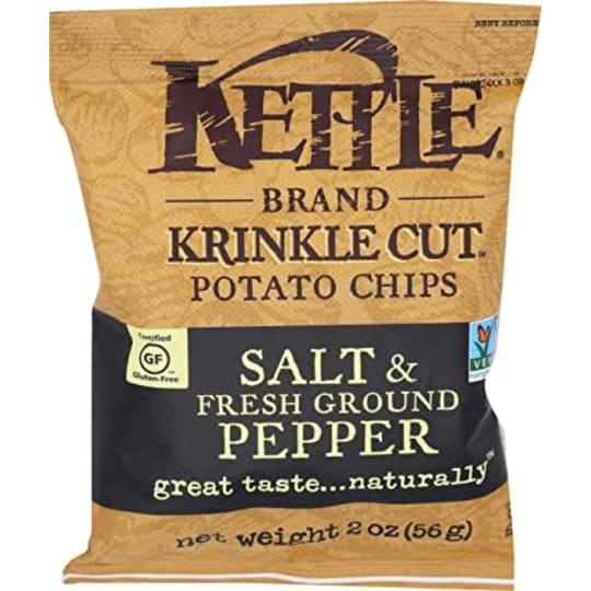 Kettle Krinkle Cut Potato Chips Salt & Pepper - 2oz Bag - 