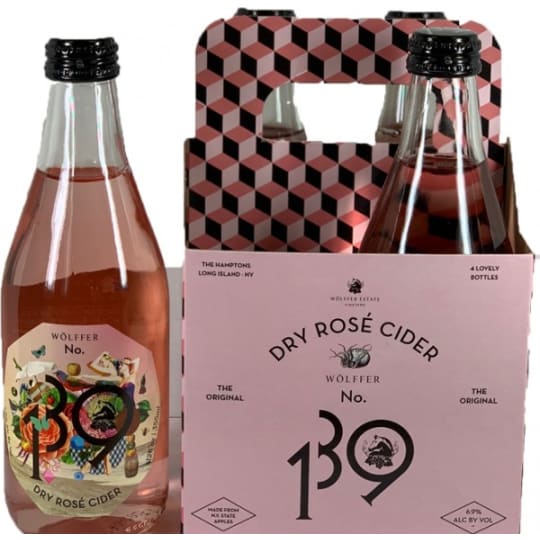 Wolffer Estate No. 139 Dry Rose Cider 4 Pack Bottles Delivery in Brooklyn, NY Thrifty Beverage