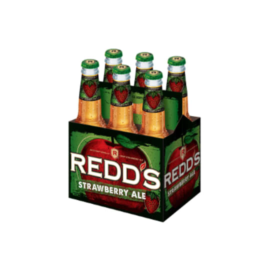 Redd's Hard Apple Strawberry Ale Beer - 6 bottles / 12oz - Ale with natural apple and strawberry flavors and with caramel color added.