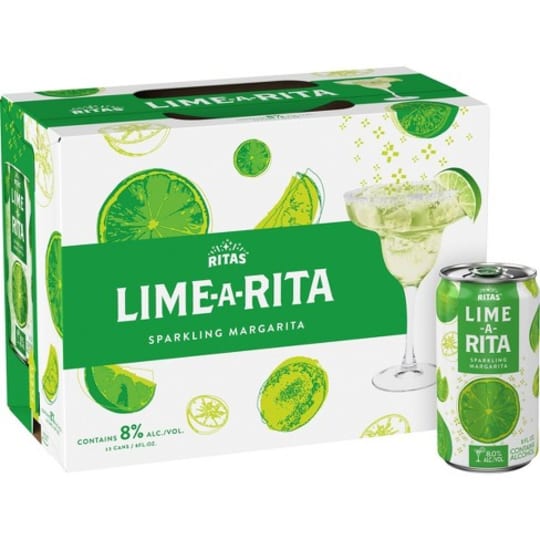 Ritas Lime-A-Rita - 12 cans / 8oz - Line up for Lime-A-Rita™! Take a classic margarita, add some fun, and you’ll end up with Lime-A-Rita™. The recipe is open the can. Or if you’re feeling fancy, pour it over ice in a margarita glass. #HAVEARITA