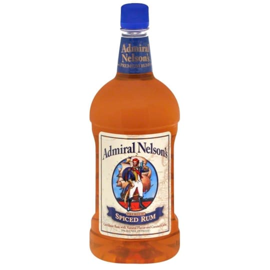 Admiral Nelson's Spiced Rum - 1.75L Plastic Bottle - Admiral Nelson's Spiced Rum is a smooth, gold rum carefully blended with savory spices that mixes perfectly in any rum cocktail. It offers its own signature flavor and texture, coupled with distinct aromas like vanilla and spice. Admiral Nelson's Premium Spiced Rum won the Consumer's Choice Award at the 2019 SIP Awards.    View more recipes online at admiralnelsonsrum.com/recipes    Admiral Nelson’s is the 2nd largest spiced rum and #4 overall rum in the US. The family includes traditional Spiced Rum, in addition to Cherry Spiced, Coconut, Pineapple, Vanilla, 101 Proof Spiced Rum, Black Patch Black Spiced Rum and traditional Gold and Silver rums. A gold rum with a smooth, bold taste carefully blended with savory spices.