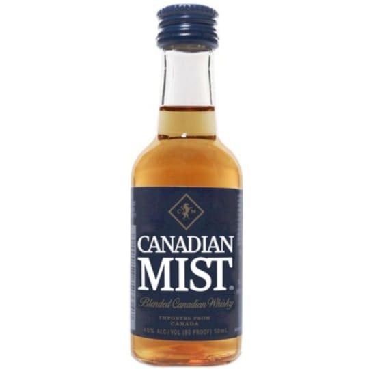 Canadian Mist Canadian Whisky - 10 bottles / 50mL - A premium blended whisky made with fresh water from the Georgian Bay, Canadian Mist® is aged in the finest white oak barrels that have been charred to exact specifications, imparting a smooth, classic whisky flavor.