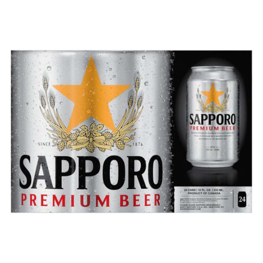 Sapporo Premium 24 Pack 12oz Cans - Sapporo brews premium lagers using the highest-quality ingredients we can find giving each of our beers our signature crisp, refreshing flavor and clean finish. 4.9% ABV.