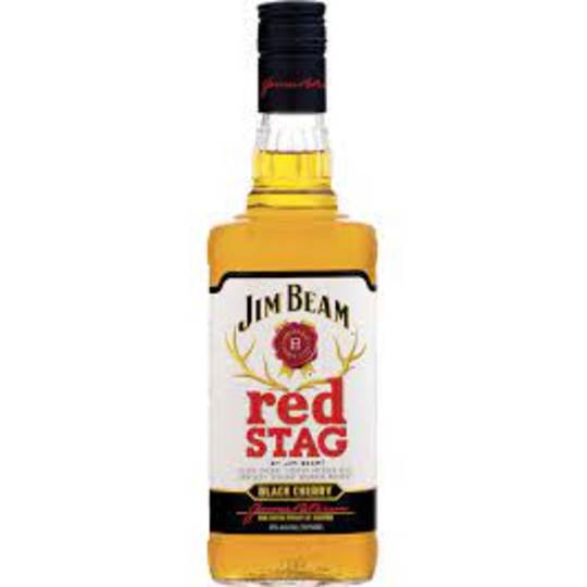 Jim Beam Red Stag Black Cherry Bourbon Whiskey - 750mL - Through a special infusion process, our distillers start with our fine Kentucky Straight Bourbon Whiskey and then infuse it with natural flavors. The result is the distinctive taste of Jim Beam® complemented with hints of cider, black cherry, or cinnamon spice, truly A Different Breed of Bourbon™. Sometimes the uncharted path delivers the greatest rewards.