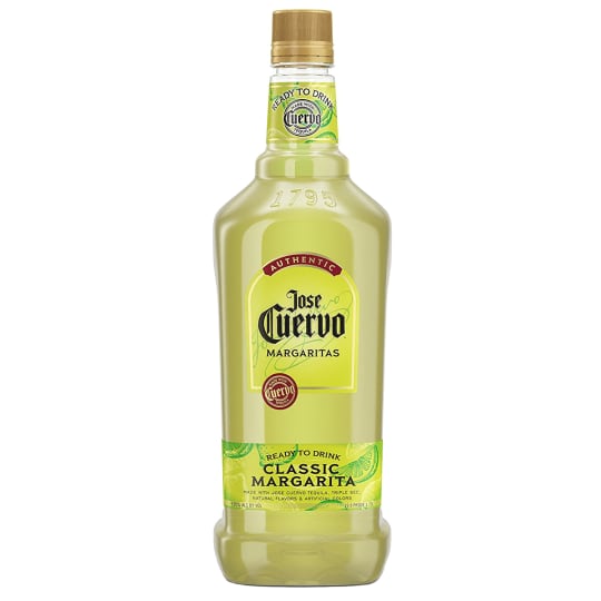 Jose Cuervo Authentic Lime Margarita - 1.75L - The world’s #1 ready-to-serve margaritas come in many classic, fruity and fun flavors. Jose Cuervo® Classic Margarita starts tart lime peel fading quickly into creamy lemon and agave. Finishes with tequila and sweet oranges. Just chill or add ice. (9.95% ABV – 19.9 proof). • America’s Favorite Ready-to-Drink Margarita, Authentic Cuervo® Margaritas are made exclusively with Jose Cuervo® tequila. Just pour and serve, no mixing required.