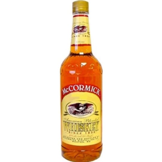 McCormick American Blended Whiskey - 750mL - Simple nose that is slightly yeasty, which leads to a palate that has touches of vanilla; the finish is short and clean. This 100% straight corn whiskey comes in a traditional earthenware jug and is made by McCormick.