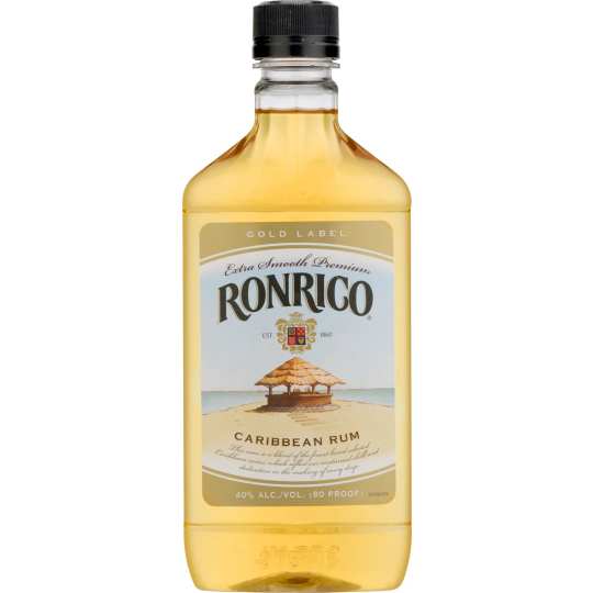Ronrico Gold Rum - 375mL Plastic Bottle - Ronrico Rum has an authentic, dry, island taste. The versatility of Ronrico is shown by how it mixes smoothly in all of the classic rum drinks and still tastes delicious straight. Ronrico Rum is selected from the finest rums available in the Caribbean.
