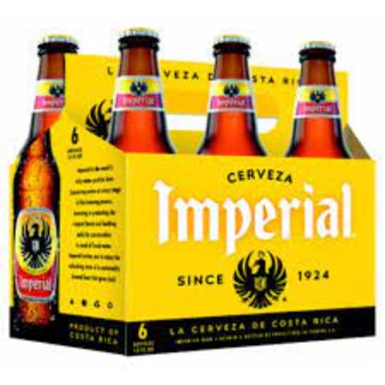 Imperial Cerveza 6 Pack Bottles - Made with a combination of two row and specialty malts, grains, and hops, it has a pleasing touch of well-balanced bitterness. Golden yellow in color, with a light body and silky texture, Imperial has a clean, refreshing taste. 5% ABV.