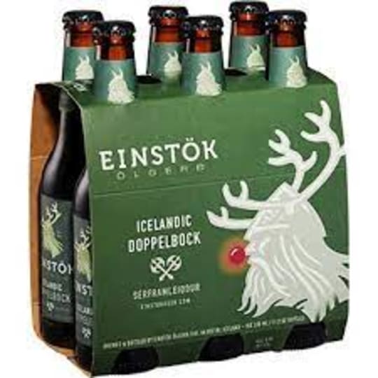 Einstok Icelandic Doppelbock 6 Pack 12oz Bottles - Malted barley and chocolate tones define the traditional style, while the robust aroma and long, mellow finish will make this the perfect companion for your holiday adventures. 6.7% ABV.