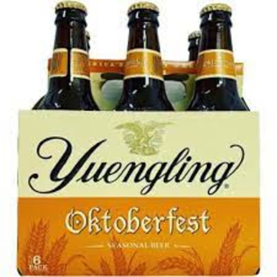 Yuengling Oktoberfest 6 Pack 12oz Bottles - A true representation of the style, Oktoberfest is a blend of Tettnang and Hallertau hops.  Copper in color, this medium-bodied beer is the perfect blend of roasted malts with just the right amount of hops that serves up a slightly-sweet, toasted character and mild herbal bitterness. 5.3% ABV.