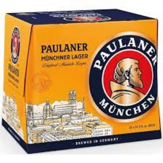 Paulaner Original Munich Lager 12 Pack Bottles - A perfect balance of malty character and the light bitterness of hops. It is a true classic with its clear, gold sparkling hue, crowned by a pure white head. A bier which always goes down well: mild, elegant malts, with a hint of sweetness and a soft hint of hops in the background. 4.9% ABV.