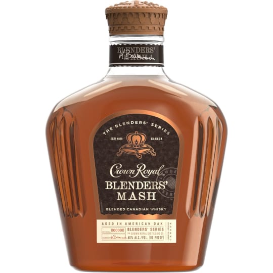 Crown Royal Blender's Mash - 375mL - Lounge in luxury with an incredibly smooth glass of Crown Royal Blenders' Mash Blended Canadian Whisky. This special blend showcases warm vanilla flavor and subtle oaky notes, ending with a sweet caramel finish. This 80 proof spirit is one of the most flavorful and complex of the five unique whiskies that comprise Crown Royal’s extraordinary signature blend. Aged in a combination of new charred American oak and ex-American Whiskey barrels, the result is a richly-layered, perfectly balanced whisky that has the signature smoothness of Crown Royal. Enjoy on the rocks or mixed into an Old Fashioned for a distinct tasting experience. First created in 1939 as a gift for the king and queen of England, a Canadian entrepreneur created a blend of 50 whiskies and wrapped a bottle in a regal purple bag with gold stitching. Affectionately named "Crown Royal", our whisky maintains the integrity and quality of our process today as it was first presented to English royalty. Blended with 50 distinct whiskies, Crown Royal assures decadence in every bottle of our signature whiskies. Please drink responsibly.