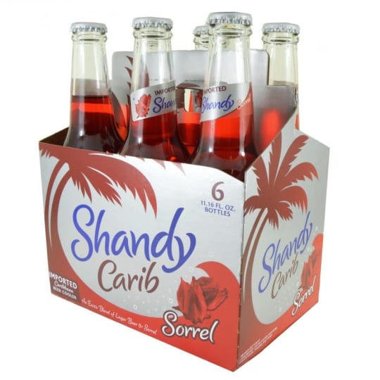 Shandy Carib Sorrel 6 x 12oz Bottles - A blend of lager beer with artificial sorrel flavour. ABV 1.2%