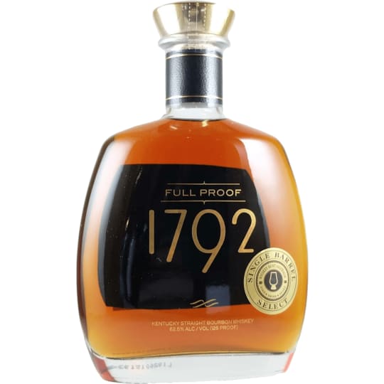 1792 Full Proof Bourbon Whiskey - 750mL - This bourbon underwent a distinct filtering process, forgoing the typical chill filtration, and only passing through a plate and frame filter. This allowed the bourbon to maintain a robust proof for bottling, as well as a full rich and bold flavor. Bottled at its original 125 barrel entry proof, just as it was years ago when the barrels were first filled, 1792 Full Proof Bourbon is exceptionally distinct.