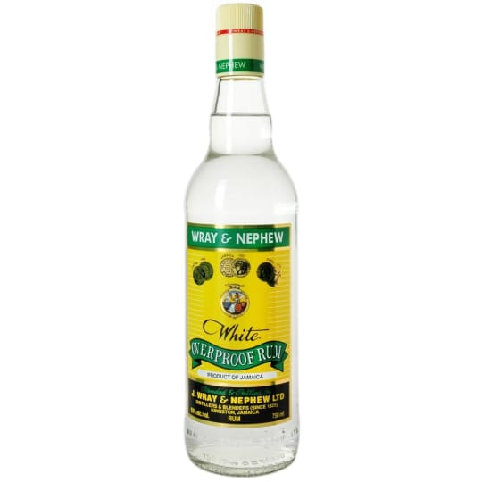 Wray & Nephew White Overproof Rum - 750mL - Wray & Nephew® White Overproof Rum is the iconic Jamaican rum. Wray & Nephew is truly part of the nation’s heritage and has remained a staple of socializing and celebrating with friends and family since 1825. It's complex taste and aroma, combined with its higher alcohol level, make it a very versatile rum. The fruit and molasses notes make it perfect for mixing— from classic cocktails to more modern creations.