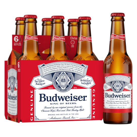 Budweiser 6Pack 12oz Bottles - 