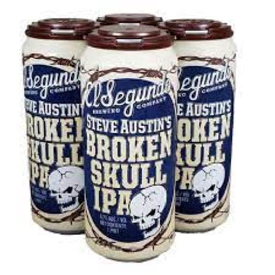El Segundo Broken Skull IPA 4 Pack 16oz Cans -  A bad-ass 6.7% IPA designed by Steve Austin and ESBC for the working man & woman. It features Citra, Cascade, and Chinook hops to deliver big flavor with an easy finish. Now stop reading and start enjoying this awesome beer! Cheers!