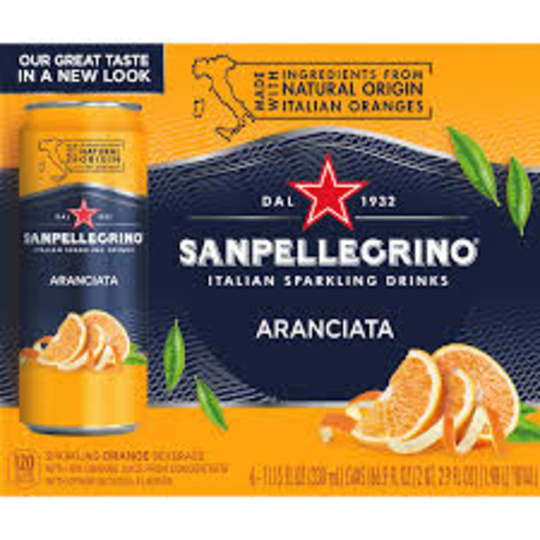 San Pellegrino 6 Pack Cans Aranciata - 