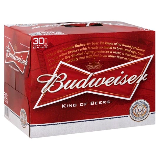 Budweiser 30pk 12oz cans - 