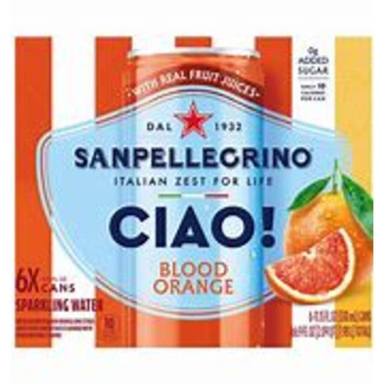 San Pellegrino Ciao! Blood Orange 6Pack Cans - 