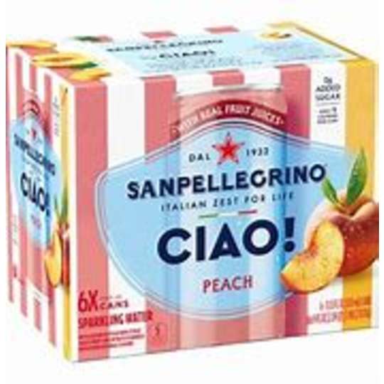 San Pellegrino Ciao! Peach 6Pack Cans - 