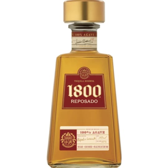 1800 Tequila Reposado - 750mL - This tequila is crafted using 8-12 year old 100% Weber Blue Agave and is matured in American and French Oak barrels for no less than six months. This rich liquid has notes of buttery caramel, mild spices and a touch of smokiness, which is imparted by the finishing process. Perfect mixed in a cocktail or on the rocks.