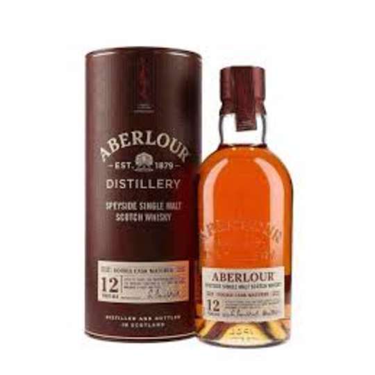Aberlour 12 Year Double Cask - 750mL - Aberlour 12 Year Old Double Cask is a highly approachable Speyside single malt. It is aged in a combination of traditional oak and sherry casks, balancing crisp citrus and orchard fruits with rich notes of chocolate, toffee, and sweet spice. It is bottled at 40% ABV.
