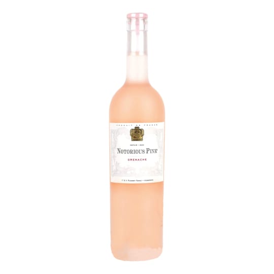 Notorious Pink Rose - 750mL - Notorious Pink Rosé is a dry French rosé made primarily from Grenache, offering a crisp, fruit-forward profile with a modern, approachable style. It shows bright notes of strawberry, raspberry, and watermelon, with subtle citrus zest and a clean, refreshing palate.  It stands out for its light, easy-drinking structure and consistent Provençal-inspired style, delivering a reliable rosé that works equally well on its own or with casual food pairings.
