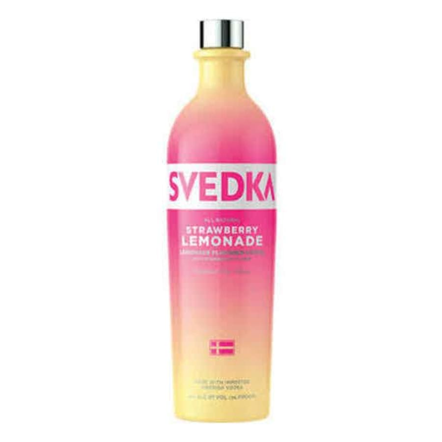 SVEDKA Strawberry Lemonade Flavored Vodka 750 ml - Svedka Strawberry Lemonade Flavored Vodka starts with its Swedish winter wheat vodka then goes pink with all-natural strawberry and lemon.
