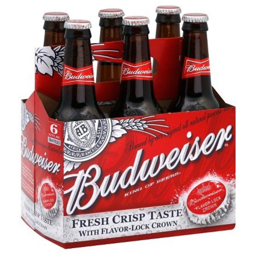 BUDWEISER 6PK BOTTLE 12 oz - 