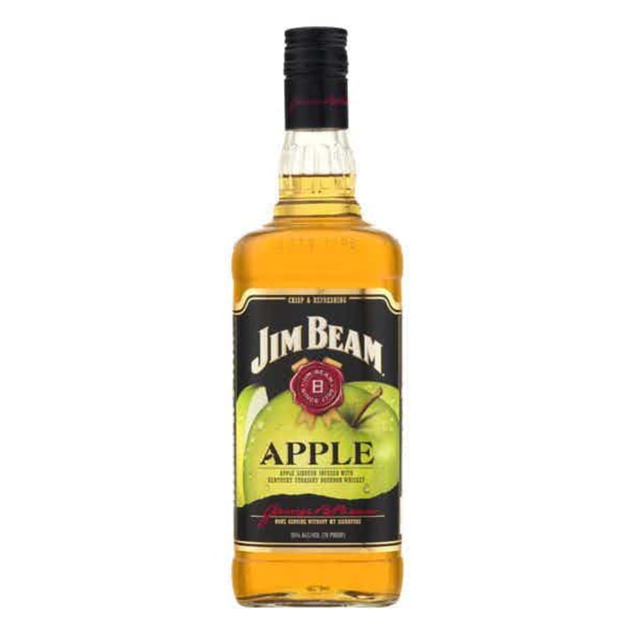 Jim Beam Apple Bourbon Whiskey 750 ml - Jim Beam Apple makes for a wicked apple liqueur. Premium Kentucky bourbon is blended with sour-sweet green apples for all-American flavors.