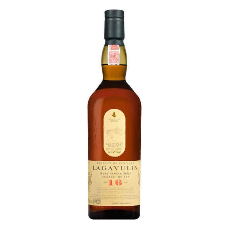 Lagavulin 16 Year 750ml - Lagavulin 16 Year is a maritime single malt aged 16 years in oak barrels. It's got that coastal elegance of peat smoke and ocean herbs.
