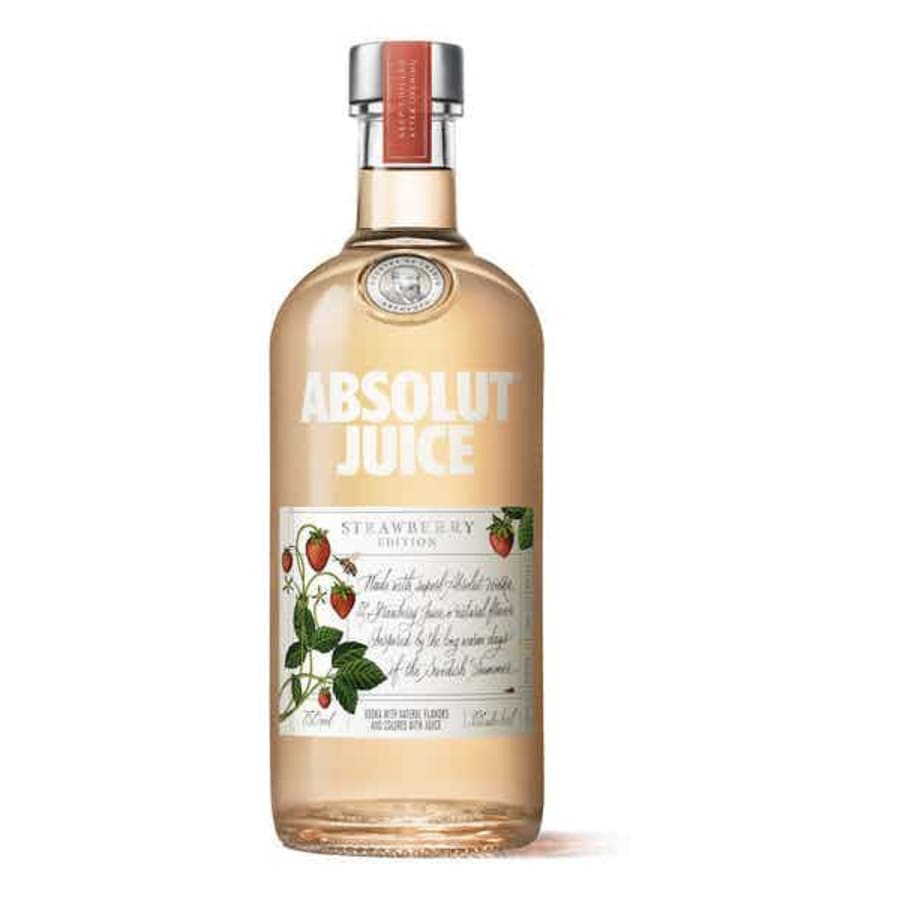 Absolut Strawberry Juice Edition 750 ml - Absolut Strawberry Juice elevates its signature winter-wheat vodka with all-natural strawberry sweetness.
