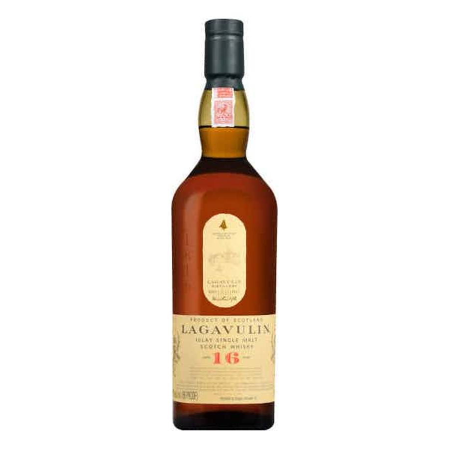 Lagavulin 16 Year 750ml - Lagavulin 16 Year is a maritime single malt aged 16 years in oak barrels. It's got that coastal elegance of peat smoke and ocean herbs.