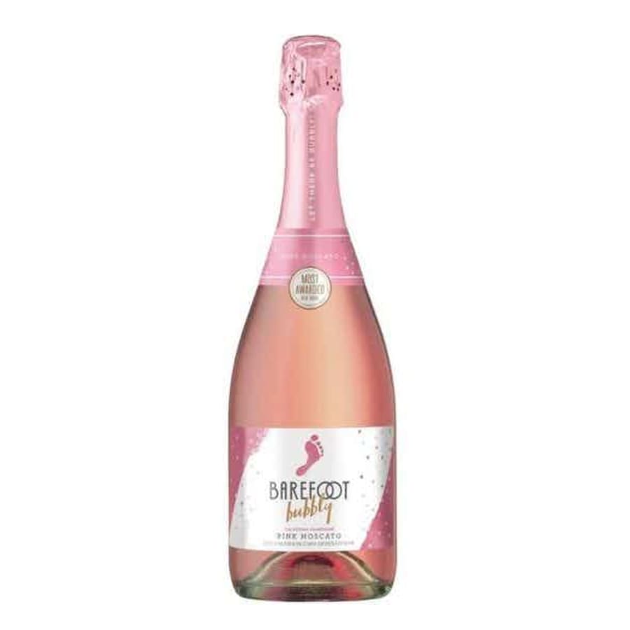 Barefoot Bubbly Pink Moscato Champagne 750ml - Rosy and fizzy, Barefoot Bubbly Pink Moscato is a strawberry-first champagne that's also lightened with peaches and fresh berries.
