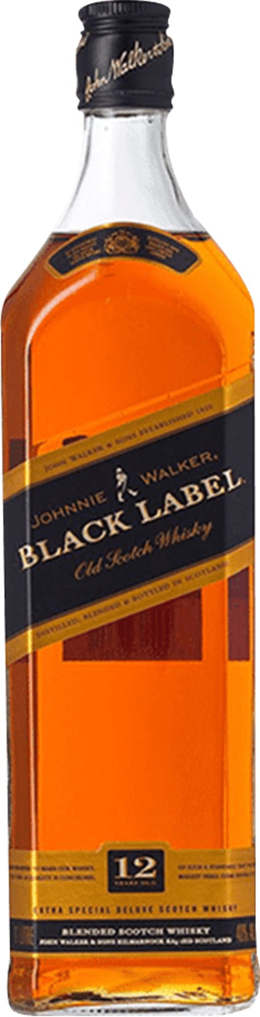 Johnnie Walker Black Label 12 Year old Whiskey Scotch - 1L