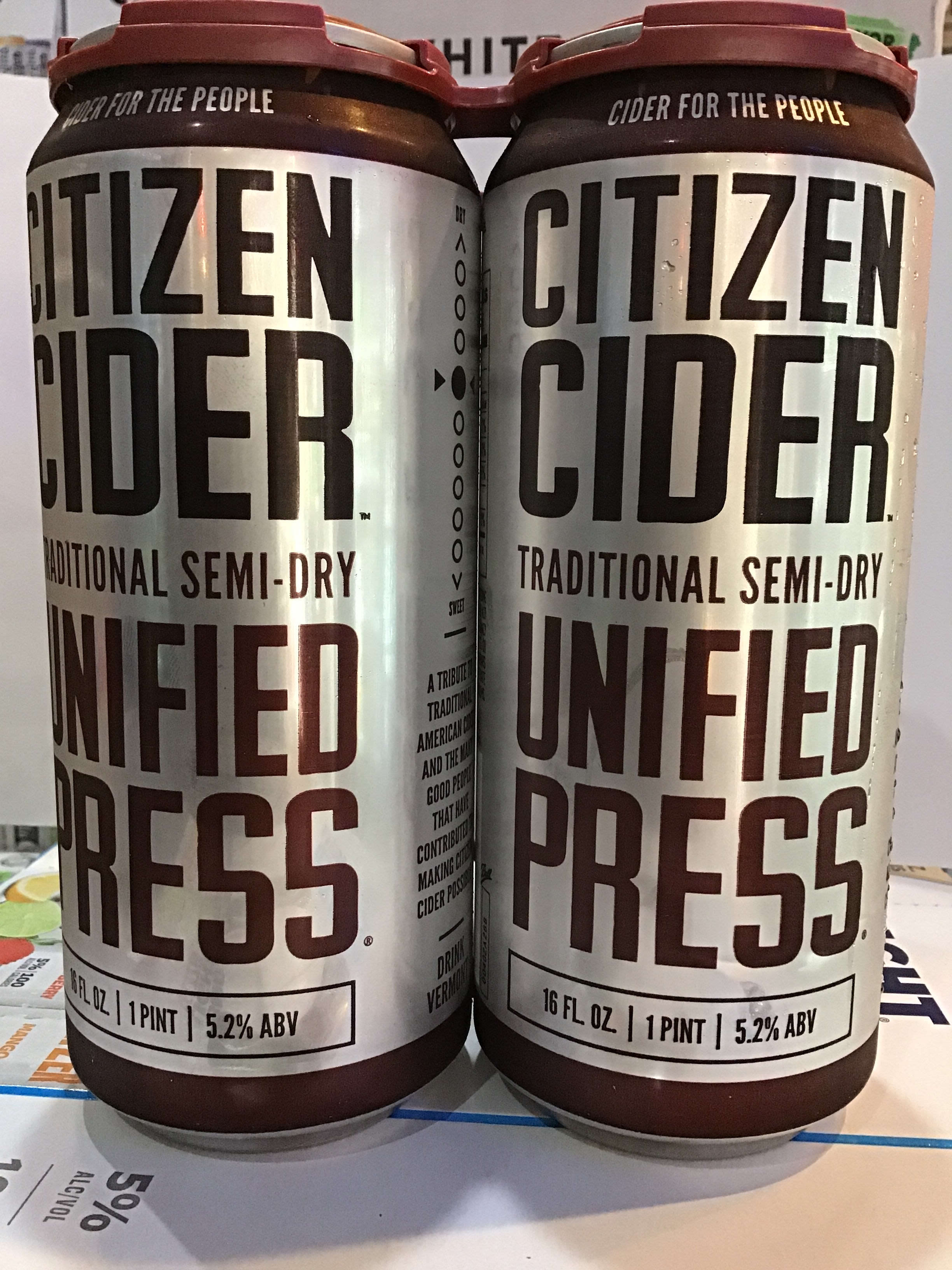 Citizen Cider Unified Press 4PK 16OZ Delivery in Williamstown, MA | The  Spirit Shop