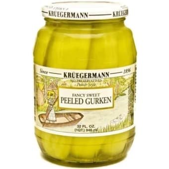 Kruegermann Fancy Sweet Peeled Gurken - 32oz
